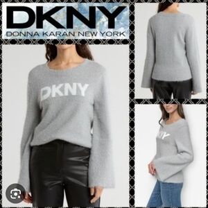 DKNY Women's Silver Crew Neck Sweater NWT.